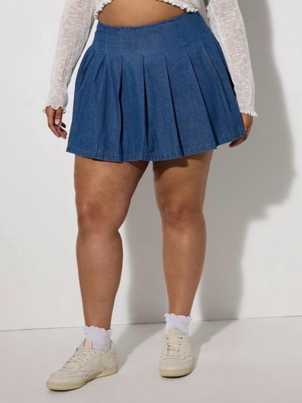 NWT Torrid Love Sick pleated denim skort